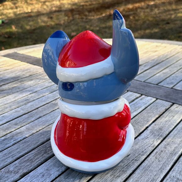 DISNEY Lilo & Stitch Christmas Wreath Cookie Jar or Candy Container Holiday NEW - Picture 3 of 12